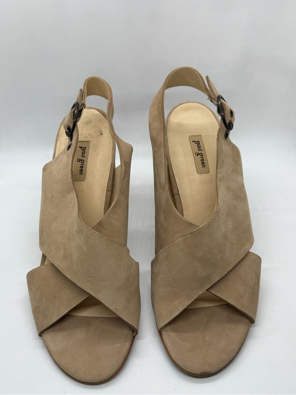 Paul Green Suede Slingback Sandals Size UK 5.5 US 8 Block Heel Comfort - Picture 3 of 12